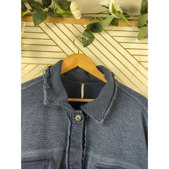 Free People Ruby Shirt Jacket Large Navy - Picture 5 of 8